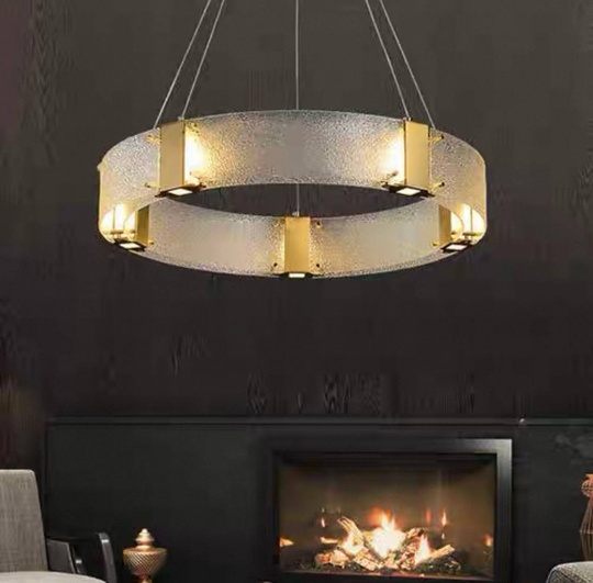 Люстра подвесная, золото, стекло, CHAIM 60*10, металл, LED