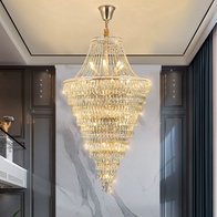 Люстра подвесная, золото, кристалл, VULCAN 40*80 металл, E14.