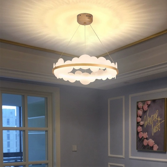 Люстра подвесная, золото, ПММА, REBECKA 60*16, металл, LED.