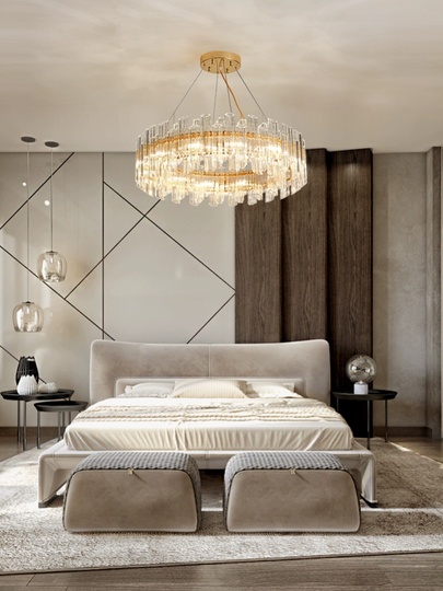 Люстра подвесная ERDEN 100*25 золото, стекло, металл, Е14.