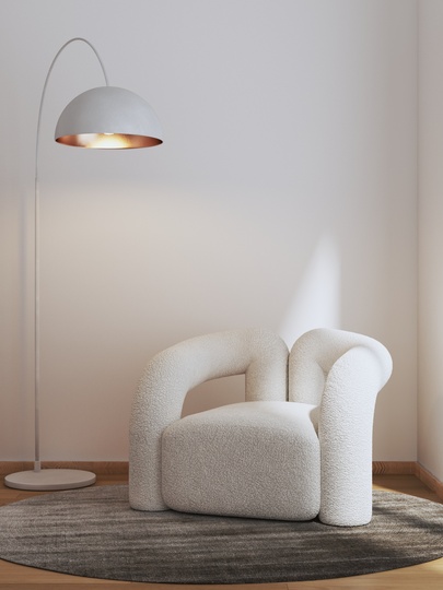 Кресло белое мягкое EDDY 83х80х73