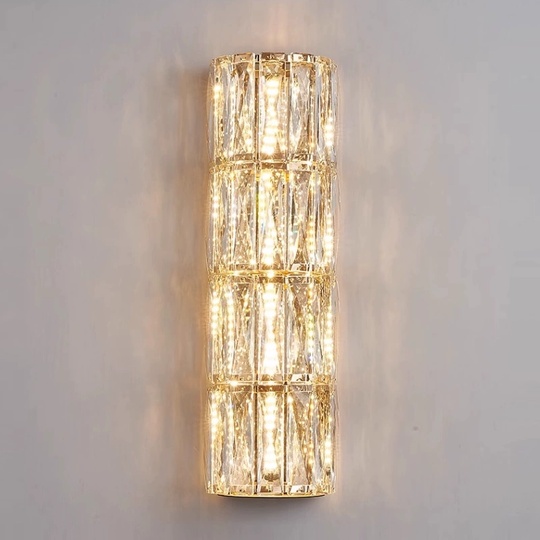 Настенный светильник, БРА AYDIN 15*48, золото, металл, стекло, Е14.