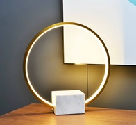 Настольная лампа RING 35*37, белый, бронза, мрамор