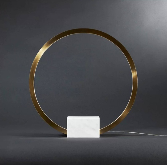 Настольная лампа RING 35*37, белый, бронза, мрамор
