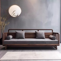 Прямой диван Hall темный орех, ткань, 240*80*85 см