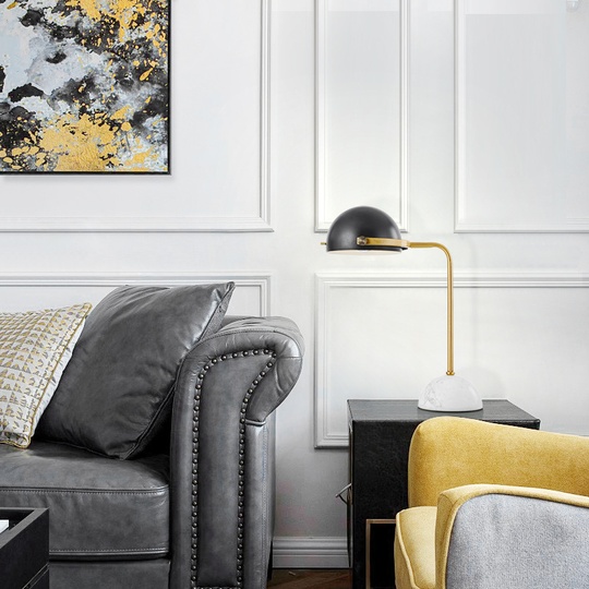 Настольная лампа черная с золотом MALONT, 30*58 см