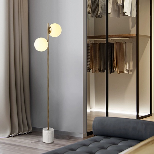 Торшер белый Zyntra, 165*36*165 см, светодиодный, Е27*2, мрамор, 5 Вт