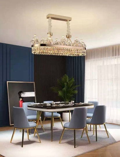 Подвесной светильник UMUT 100*33, золотой, кристалл, металл,  LED.