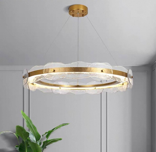 Светильник подвесной бронзовый Elviku, металл, трос 150 см, 60*13 см, LED