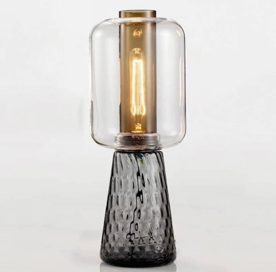 Настольная лампа AB 22*53, черный дым, стекло, Е27.