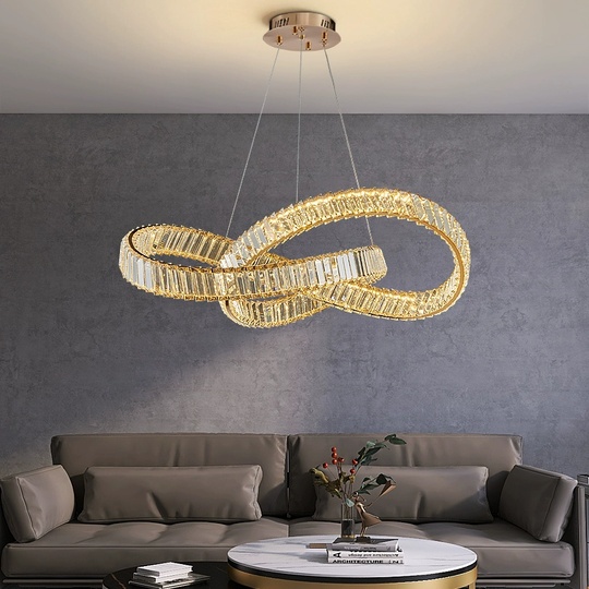 Люстра подвесная, медный, кристалл, AYSEGUL 60*28, металл, LED.