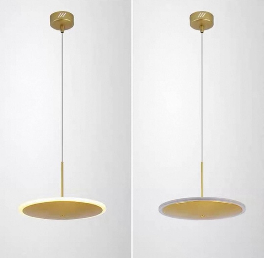 Светильник потолочный, золотой, Evoris, металл, 40*25 см, светодиодная, LED
