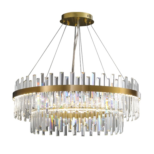 Люстра подвесная, медь, кристалл, GURBUZ 80*35, металл, LED.