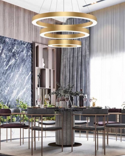 Люстра подвесная, медь, ПММА, HEZEL 40*60*80 металл, LED.