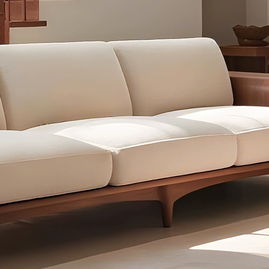 Прямой диван Jane темный орех, кожа, 260*85*80 см