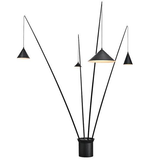 Торшер черный North Vibia3, 145*225 см, LED, Е27*4, металл, 10 Вт