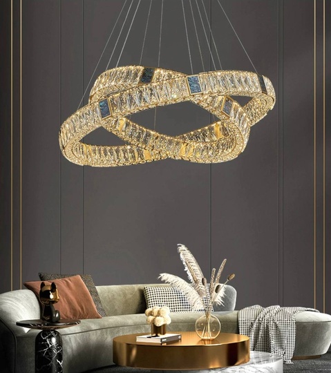 Люстра подвесная CAGLA 60*150 бронза, кристалл, металл, LED.