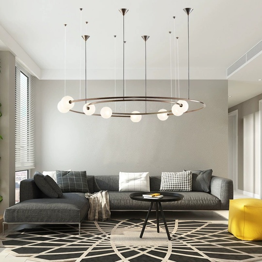 Люстра подвесная, медь, стекло, AIDEN 80*120, металл, G9