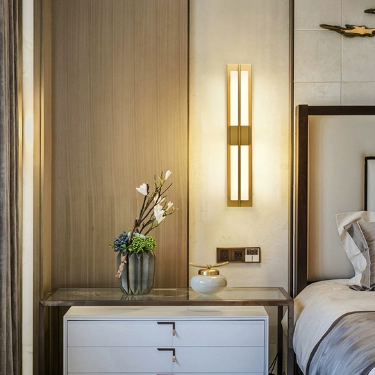 Настенный светильник NURAH, Бра, 12*60, медный, медь, мрамор, LED.