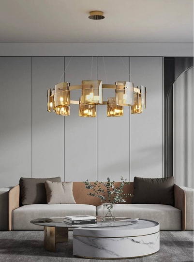 Люстра подвесная, медный, стекло, FOREVERSMILE 60*17, металл, G9.