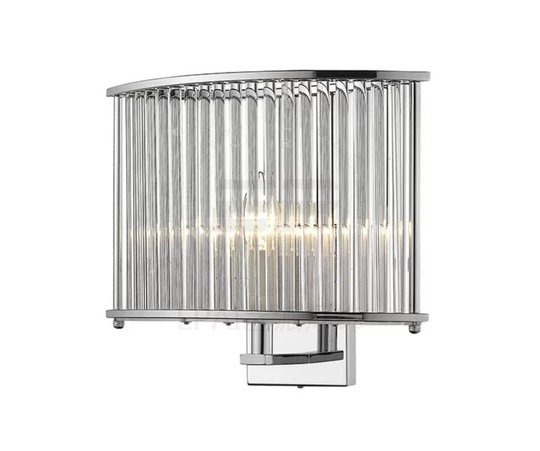 Настенный светильник, БРА WAYNE 30*28, серебро, прозрачный, стекло, металл, Е14.