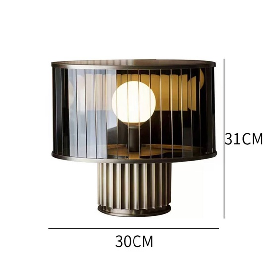 Настольная лампа LESLEY 30*31, дымчатое золото, смола, стекло