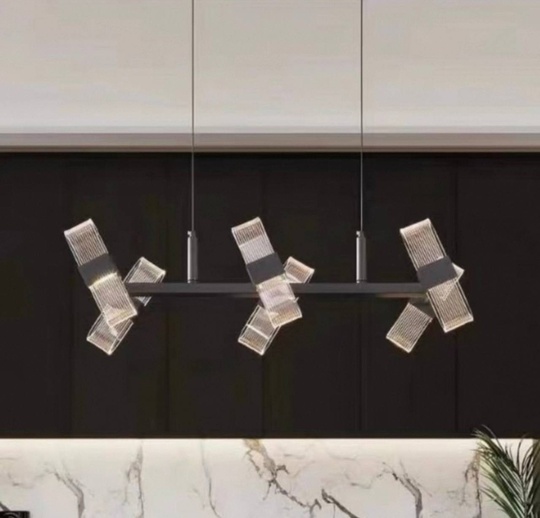 Люстра подвесная, черный, ПММА, AEGENWULF 66*23, металл, LED