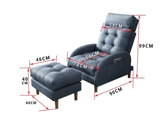 Кресло-кровать синее. Кресло банкетка с 3-мя положения спинки, 72х56х99 см