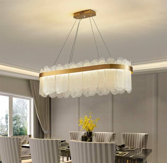 Люстра подвесная, медь, песочно-белый, стекло, GUZEL 100*27, металл, G9.