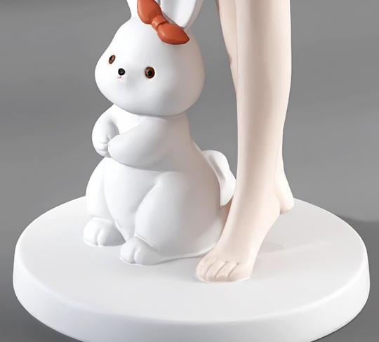 Торшер девушка с шаром оранжевого цвета Bunny Girl. Светодиодный, E27, Стекло, 120*36 см.