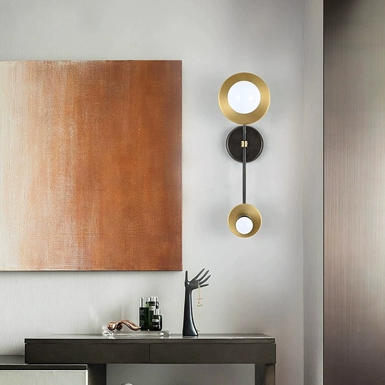 Настенный светильник, БРА BATUR 18*50, черный, бронза, металл, LED.