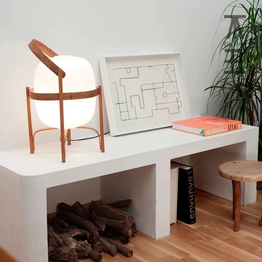 Настольная лампа ANDY 33*55, светло-коричневый, дерево, Е27.