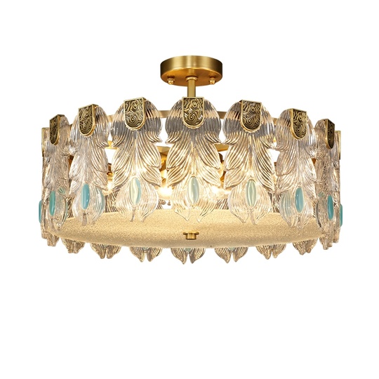 Потолочный светильник, золото, стекло, ARIELLE 65*23 металл, LED.