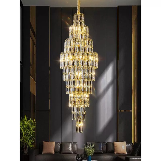 Люстра подвесная, золото, кристалл, HEZEL 50*135 металл, E14.