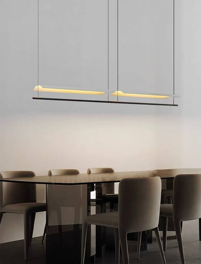 Люстра черная, белая Avelor, металл, 198*13 см, светодиодная, LED