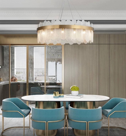 Люстра подвесная, медь, песочно-белый, стекло, DUYGU 100*27, металл, G9.