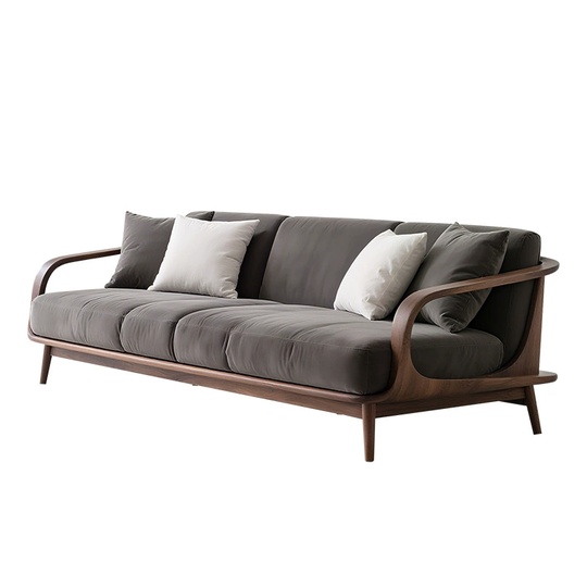 Диван черный орех, 240*85*80 см, итальянский стиль, ткань, не раскладной