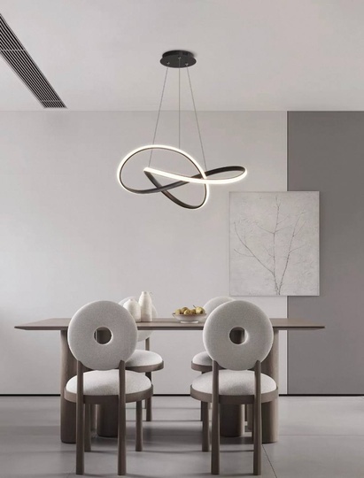 Люстра подвесная, черный, ПММА, JOSEPH BLACK 100*120, металл, LED