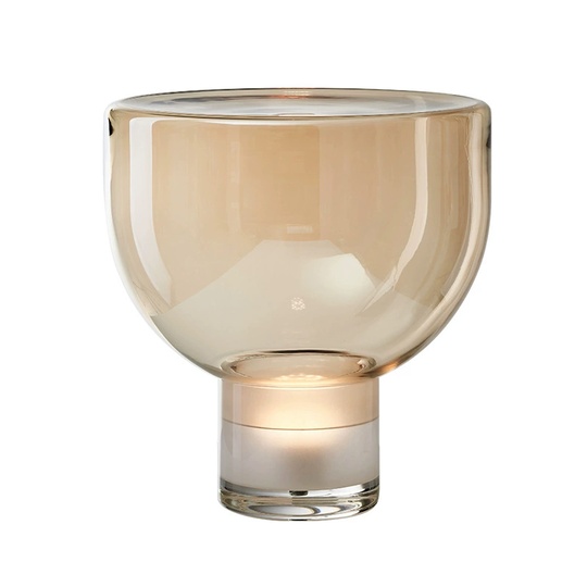 Настольная лампа, янтарная, MOMENT, 32*33, стекло