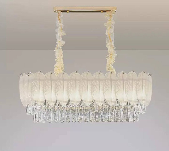 Люстра подвесная BEYAZ 100*35 белый, золото, стекло, металл, Е14.