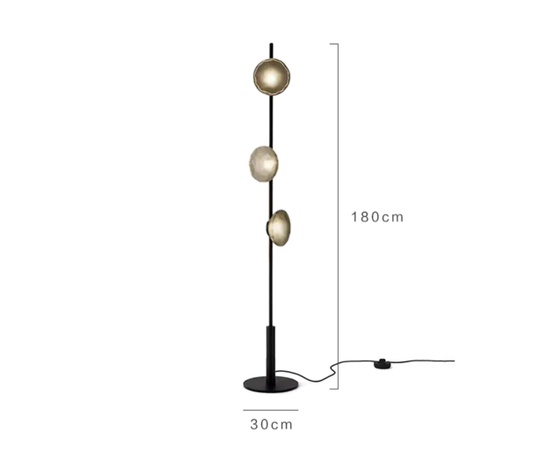 Напольный светильник черный 3 плафона Qualle, G9, 10 Вт