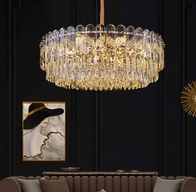 Люстра подвесная BIRCE 75*26 золото, кристалл, металл, E14.