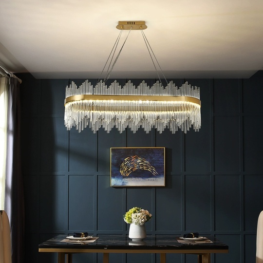 Люстра подвесная, медная, стекло, DILEK 120*26, металл, LED.