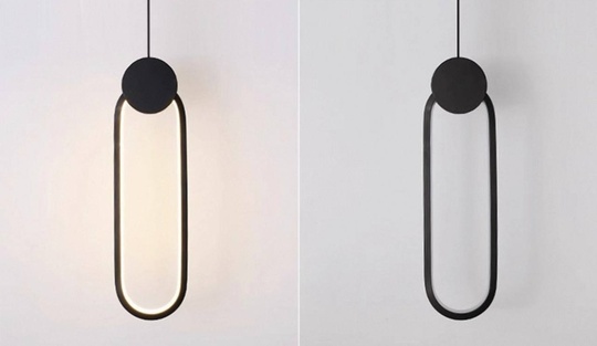 Светильник потолочный, черный, Elluvia, металл, 10*37 см, светодиодная, LED