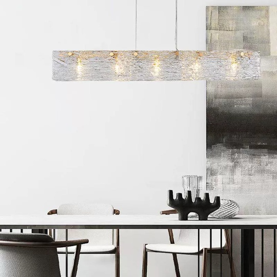 Люстра медная Aleron, металл, стекло с водяным узором, 100*15 см, G9