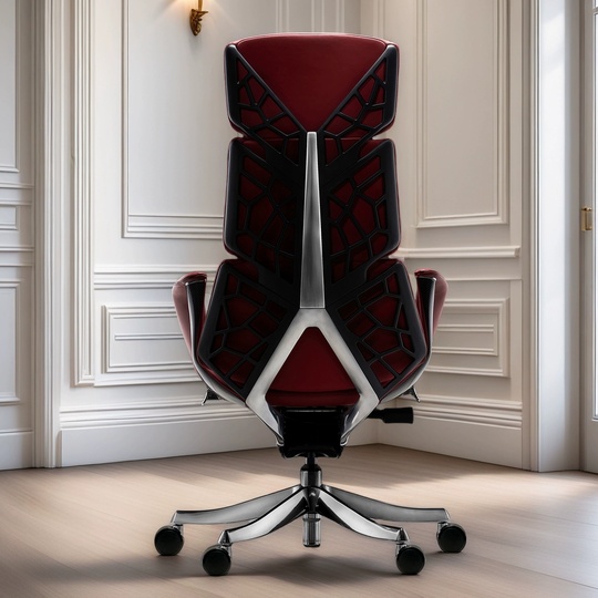 Офисное кресло, бордово-красный кожа, современное, универсальное
