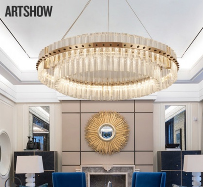 Дизайнерский светильник 120*70*15 см светодиодный, led, железо, хрусталь, китай