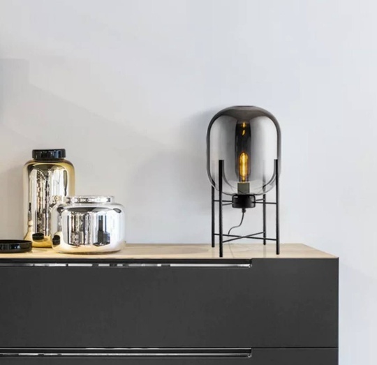 Настольная лампа CHAD 26*45, дымчато-серый, металл, Е21.