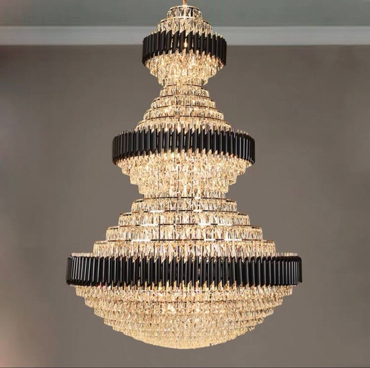 Люстра подвесная, золото, хрусталь, BUSTER  150*220 металл, E14.