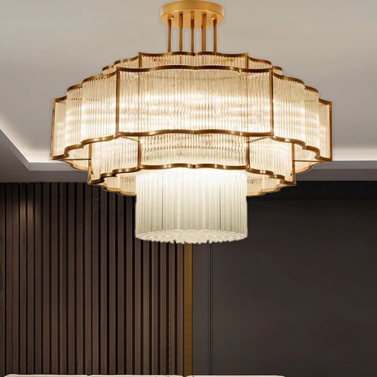 Люстра подвесная, золотой, стекло, AYDA 100*75, металл, E14.